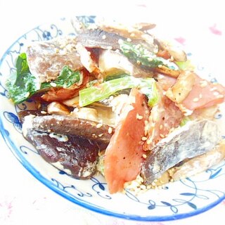 ❤椎茸と小松菜とベーコンのマヨぽん炒め❤